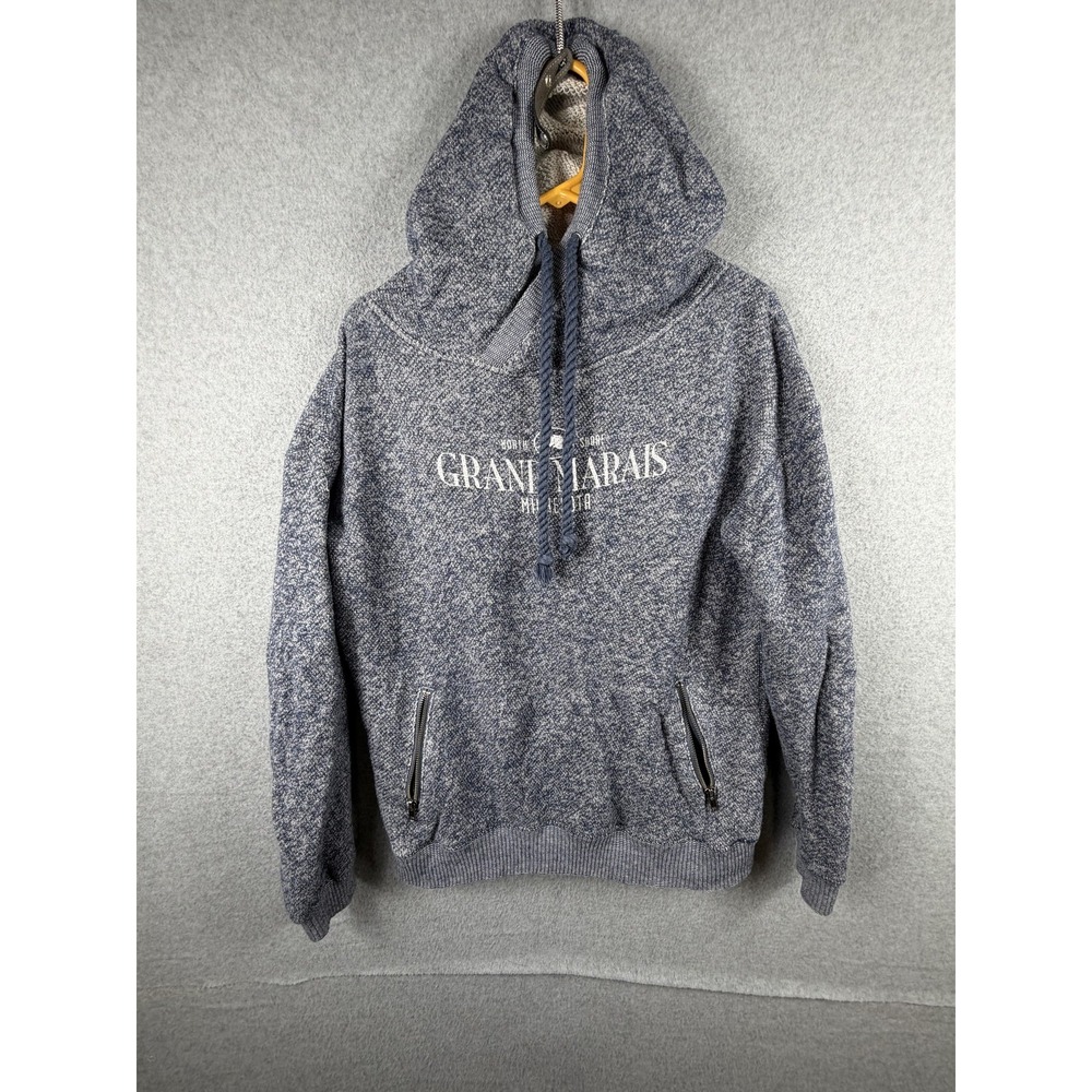 Techstyles Grand Marais Hoodie Mens XL Blue Pullover High Neck Zip Pockets